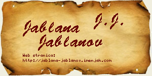 Jablana Jablanov vizit kartica